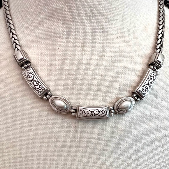 Brighton Etched Linked Panels Bracelet, Adjustable Length, Silver Plated EUC - Picture 7 of 9